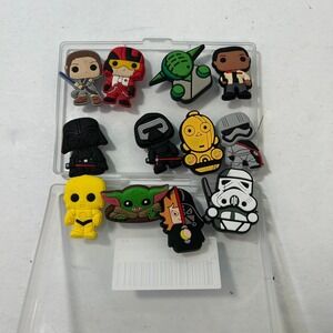 Star Wars Lot (12) Charms for Crocs Jibbitz Shoe Accessories Yoda C3PO Vader Poe